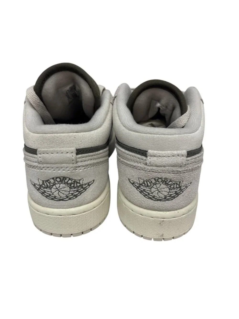 Nike Big Kids Air Jordan 1 Low SE Athletic Shoes Green/Grey  Size 4.5Y
